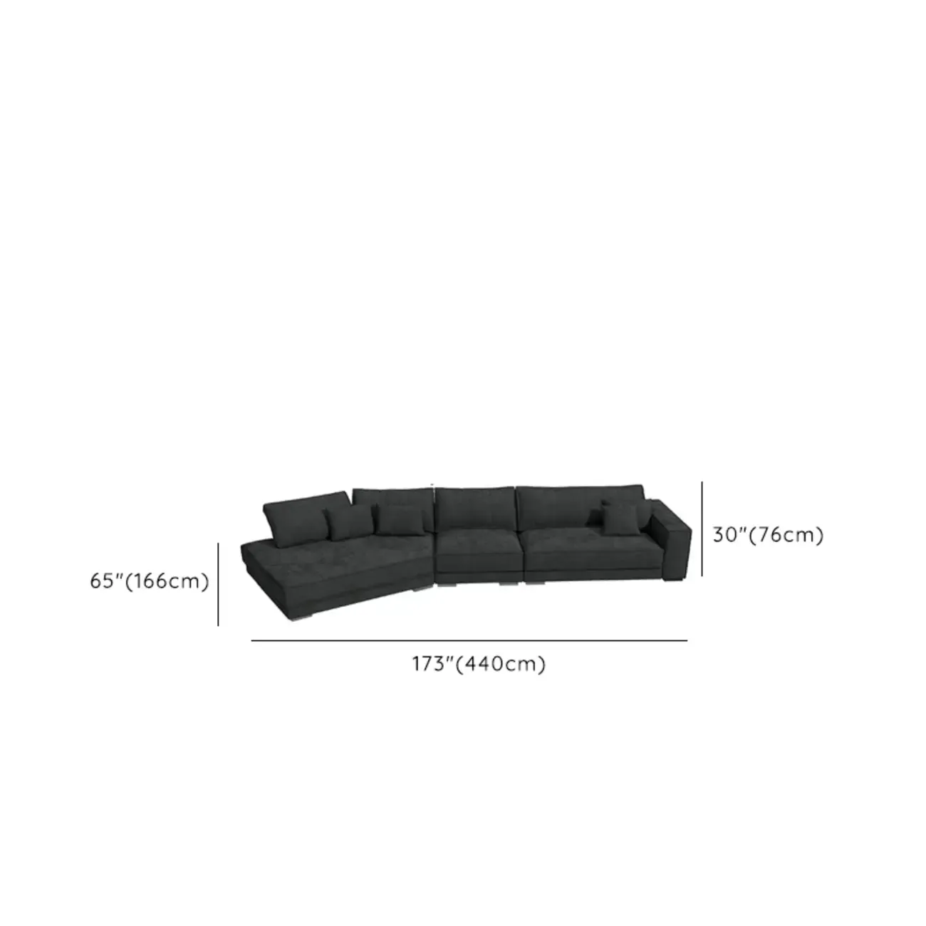 Modern Grey Nappa Sectional Sofa with Pillows for Living Room Image - 23