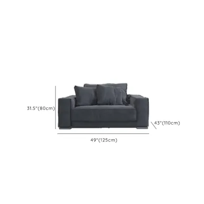 Modern Grey Nappa Sectional Sofa with Pillows for Living Room Image - 25