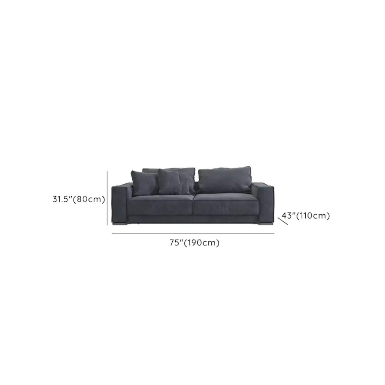 Modern Grey Nappa Sectional Sofa with Pillows for Living Room Image - 26