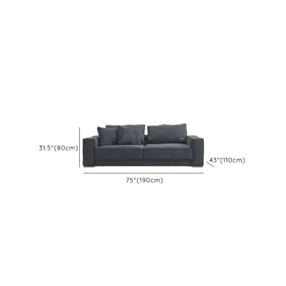 Modern Grey Nappa Sectional Sofa with Pillows for Living Room Image - 26