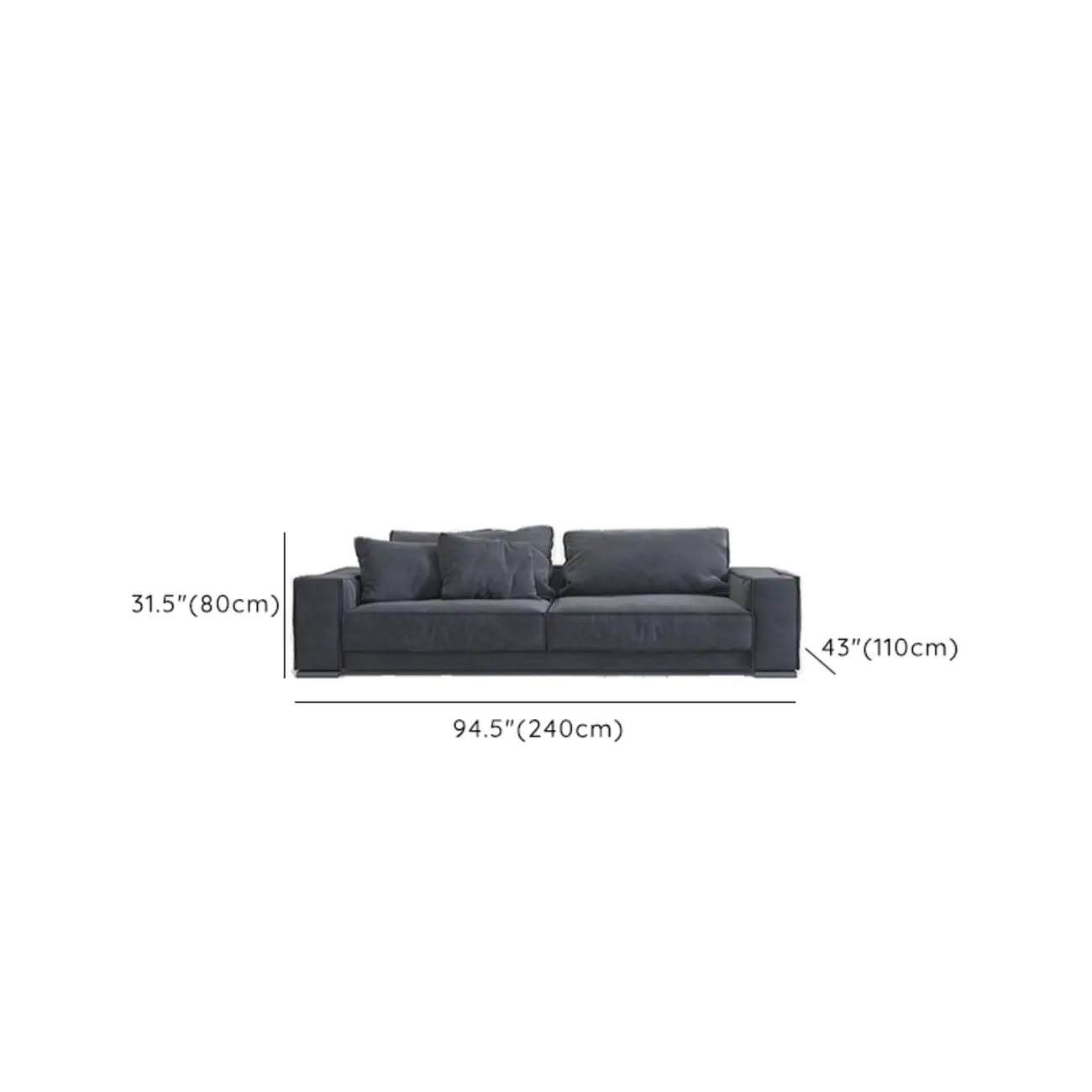 Modern Grey Nappa Sectional Sofa with Pillows for Living Room Image - 27 | homeyfad