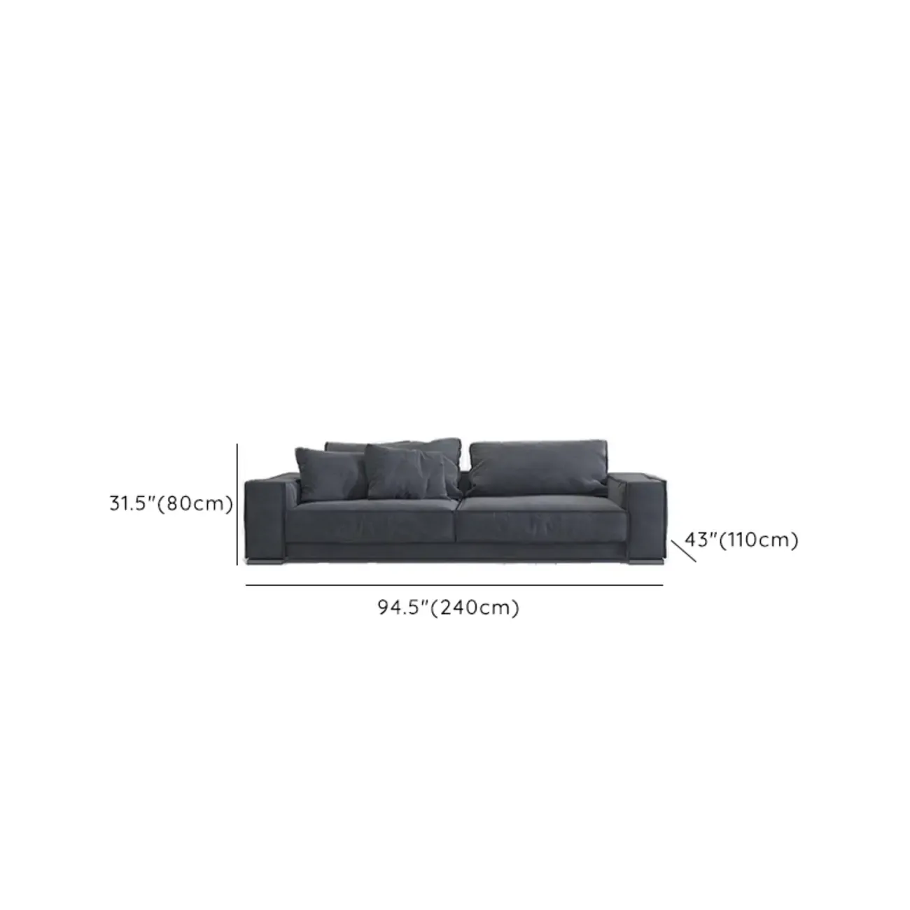 Modern Grey Nappa Sectional Sofa with Pillows for Living Room Image - 27