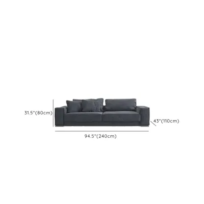 Modern Grey Nappa Sectional Sofa with Pillows for Living Room Image - 27