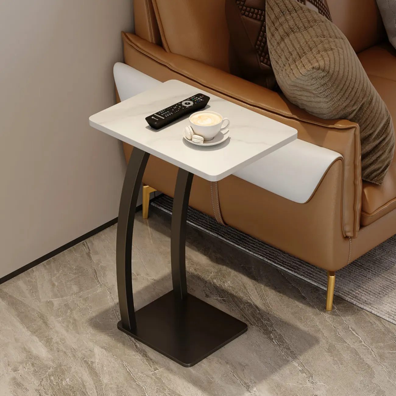 C-shaped Side Table for Drawing Room Image - 2 | homeyfad