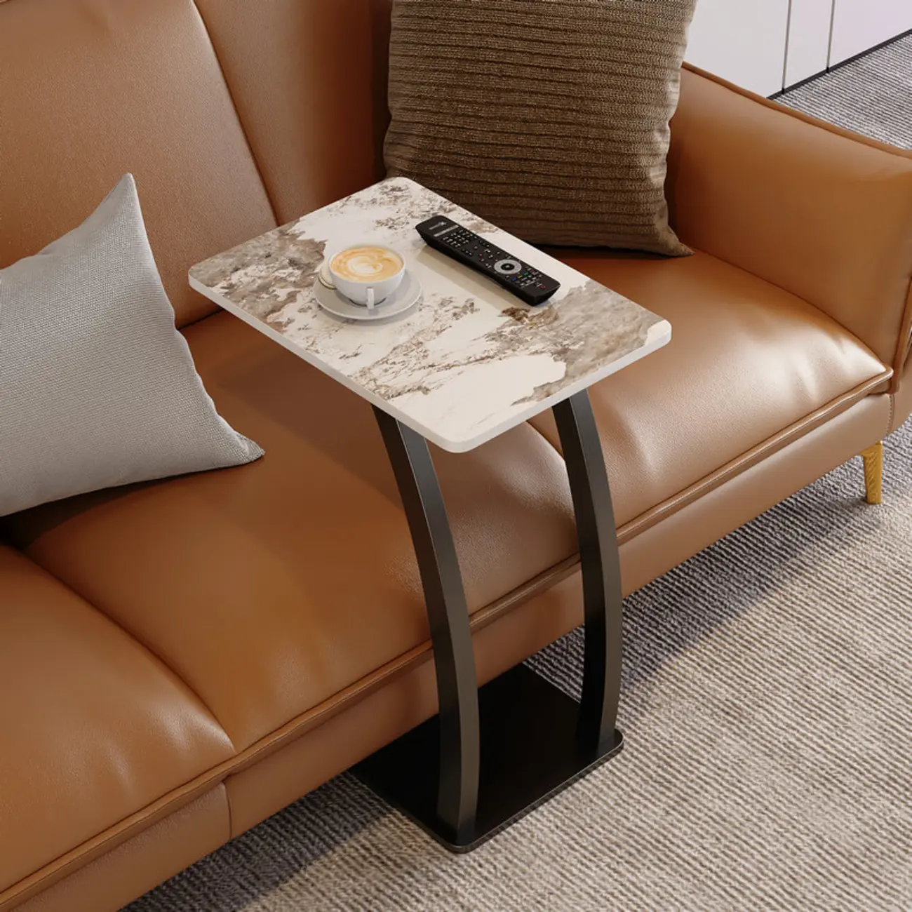 C-shaped Side Table for Drawing Room Image - 4 | homeyfad
