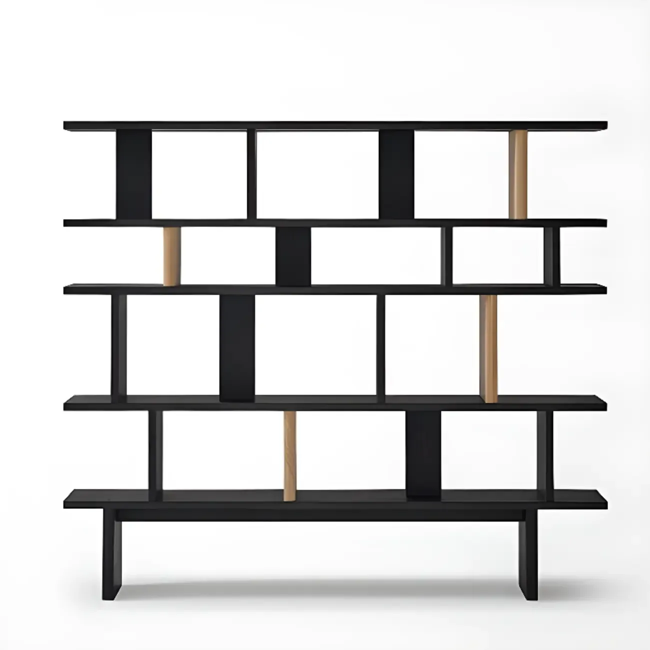 Etagere Black Geometric Open Bookshelf Image - 3