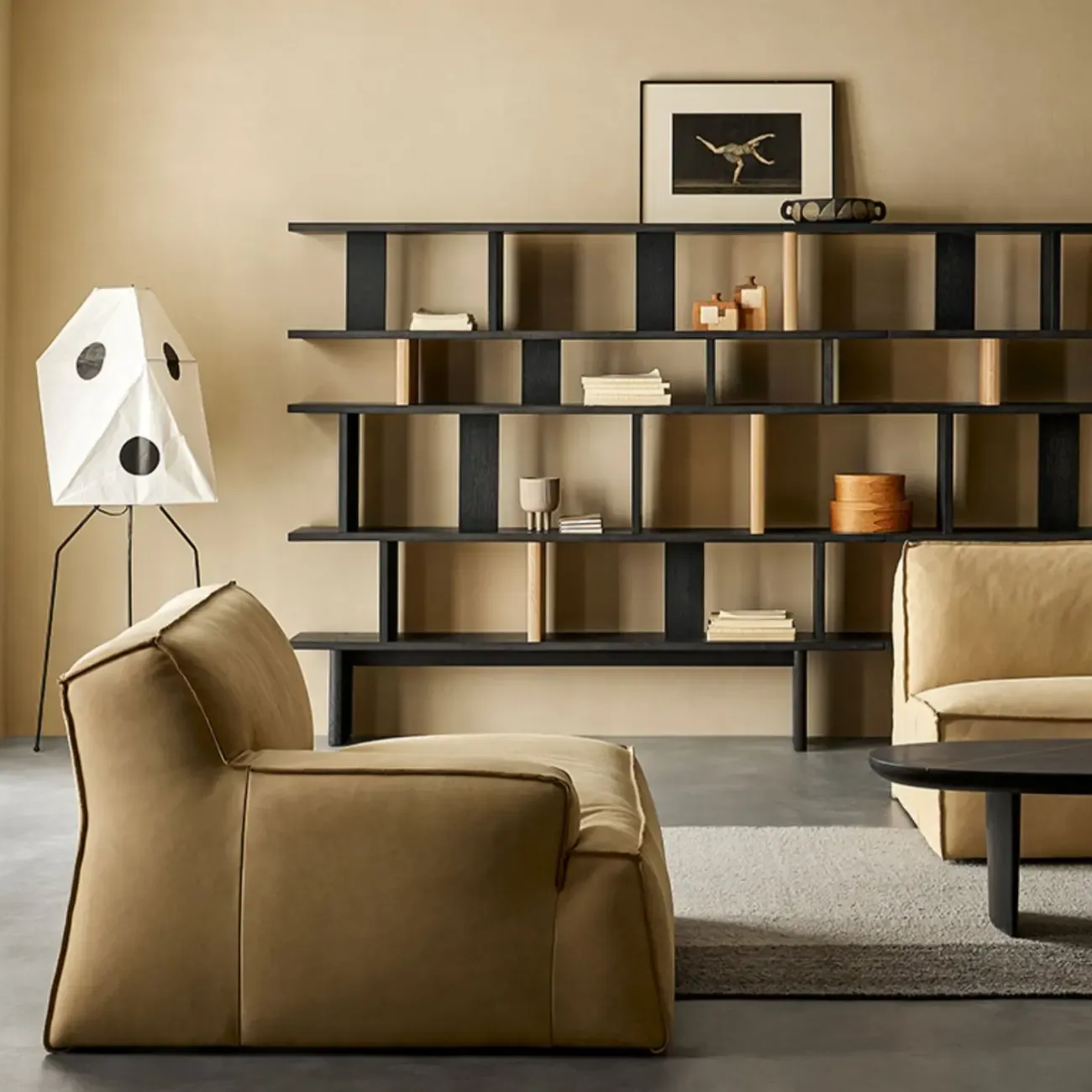 Etagere Black Geometric Open Bookshelf Image - 8
