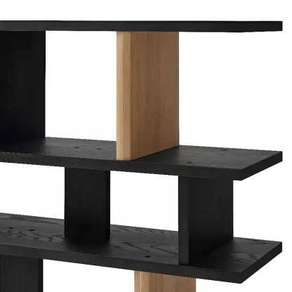 Etagere Black Geometric Open Bookshelf Image - 11