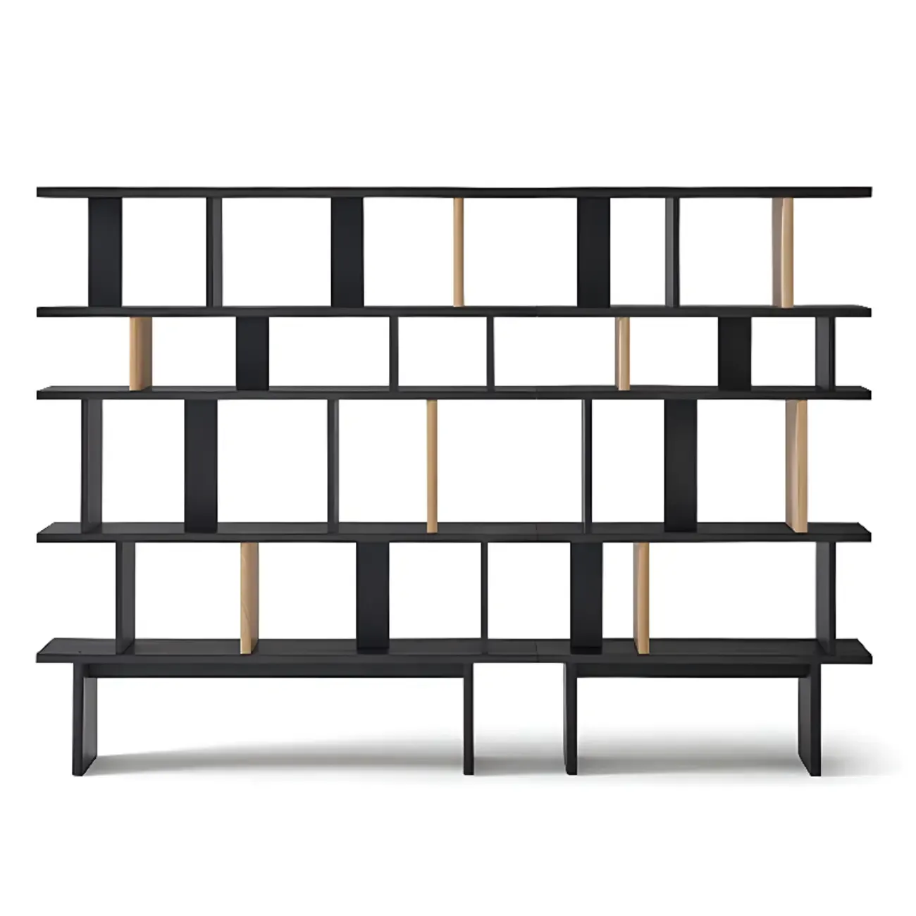 Etagere Black Geometric Open Bookshelf Image - 14