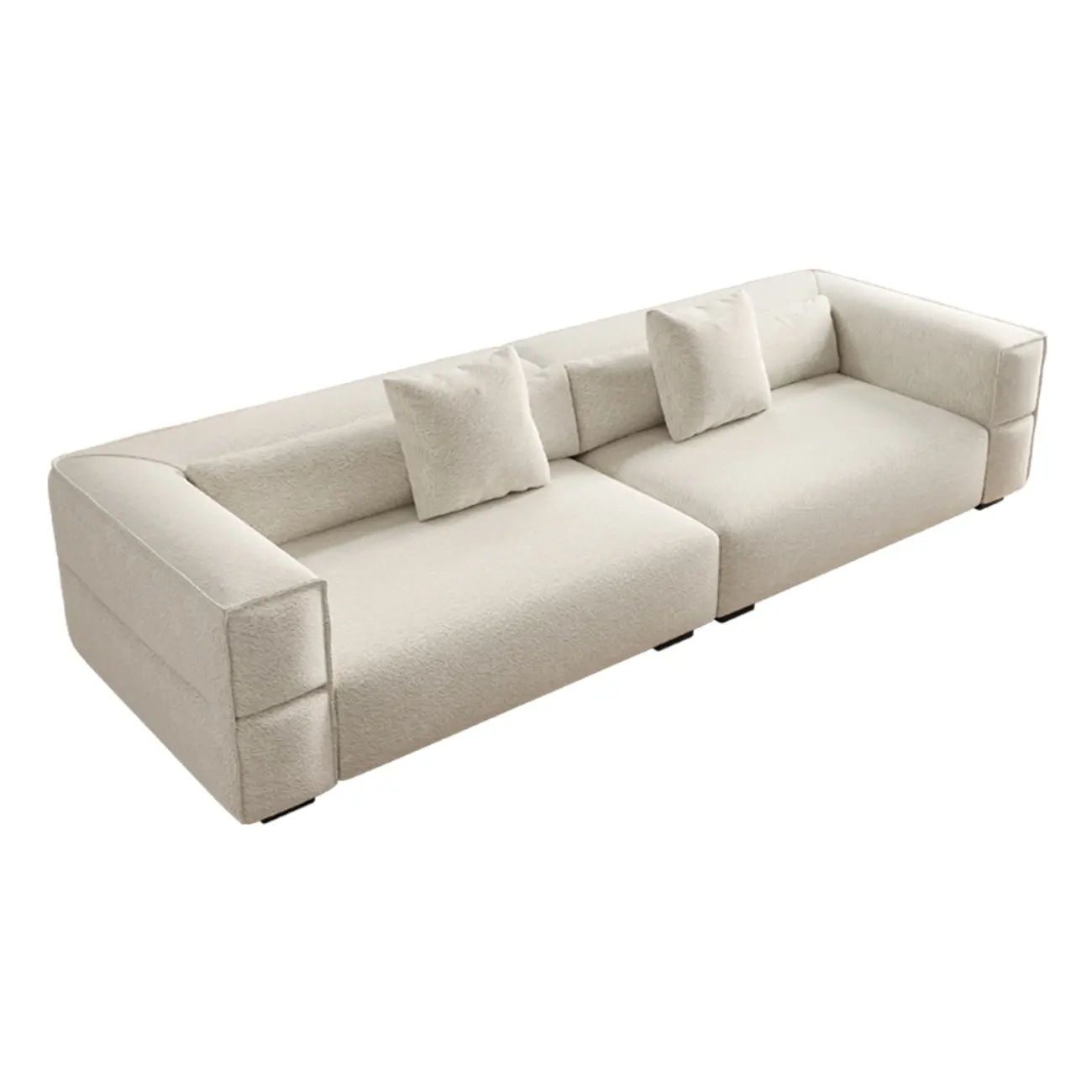 110" L Modern Sherpa Upholstered Tuxedo Sofa for Home Image - 9 | homeyfad