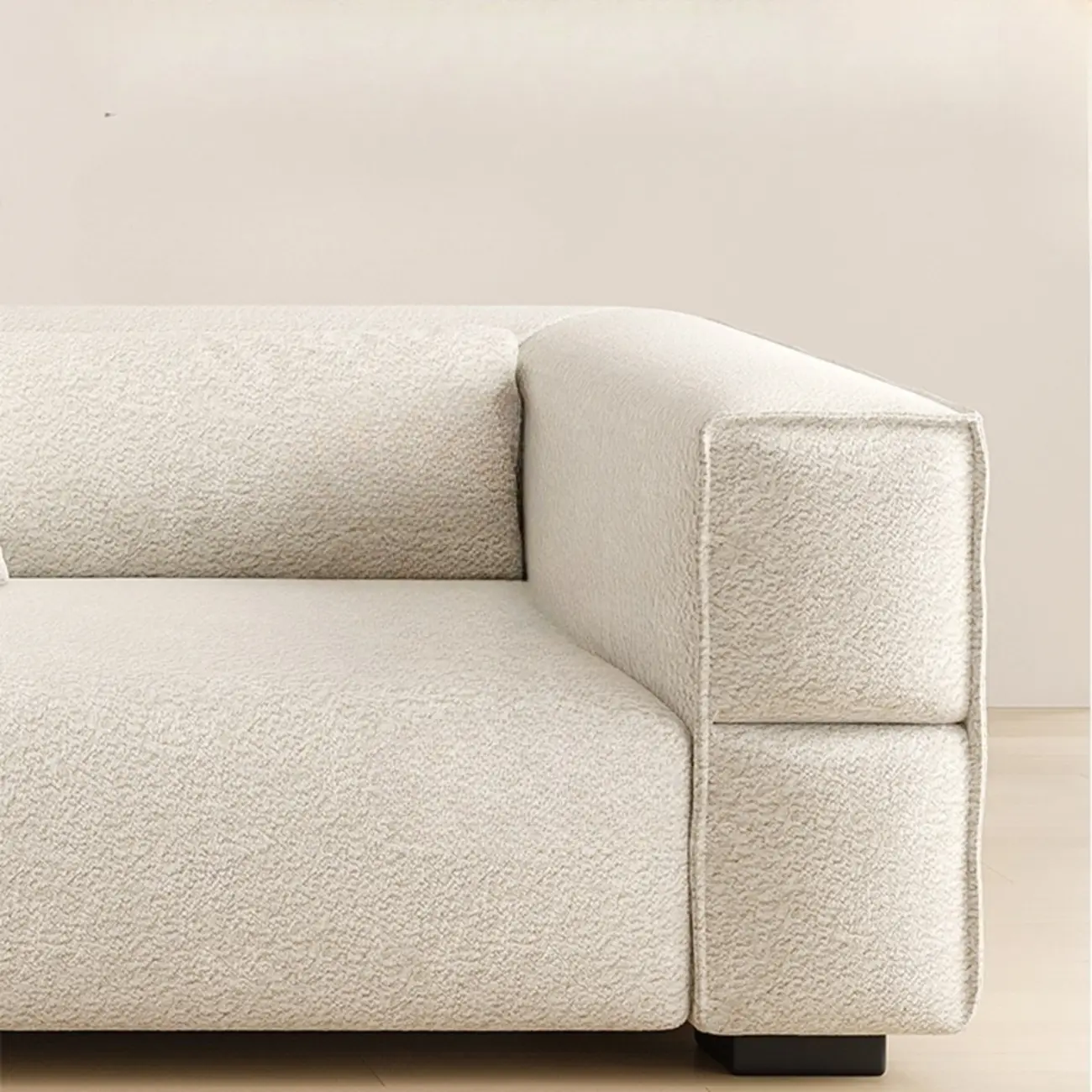 110" L Modern Sherpa Upholstered Tuxedo Sofa for Home Image - 12 | homeyfad