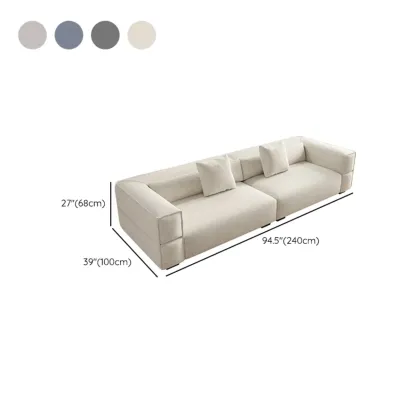 110" L Modern Sherpa Upholstered Tuxedo Sofa for Home #size