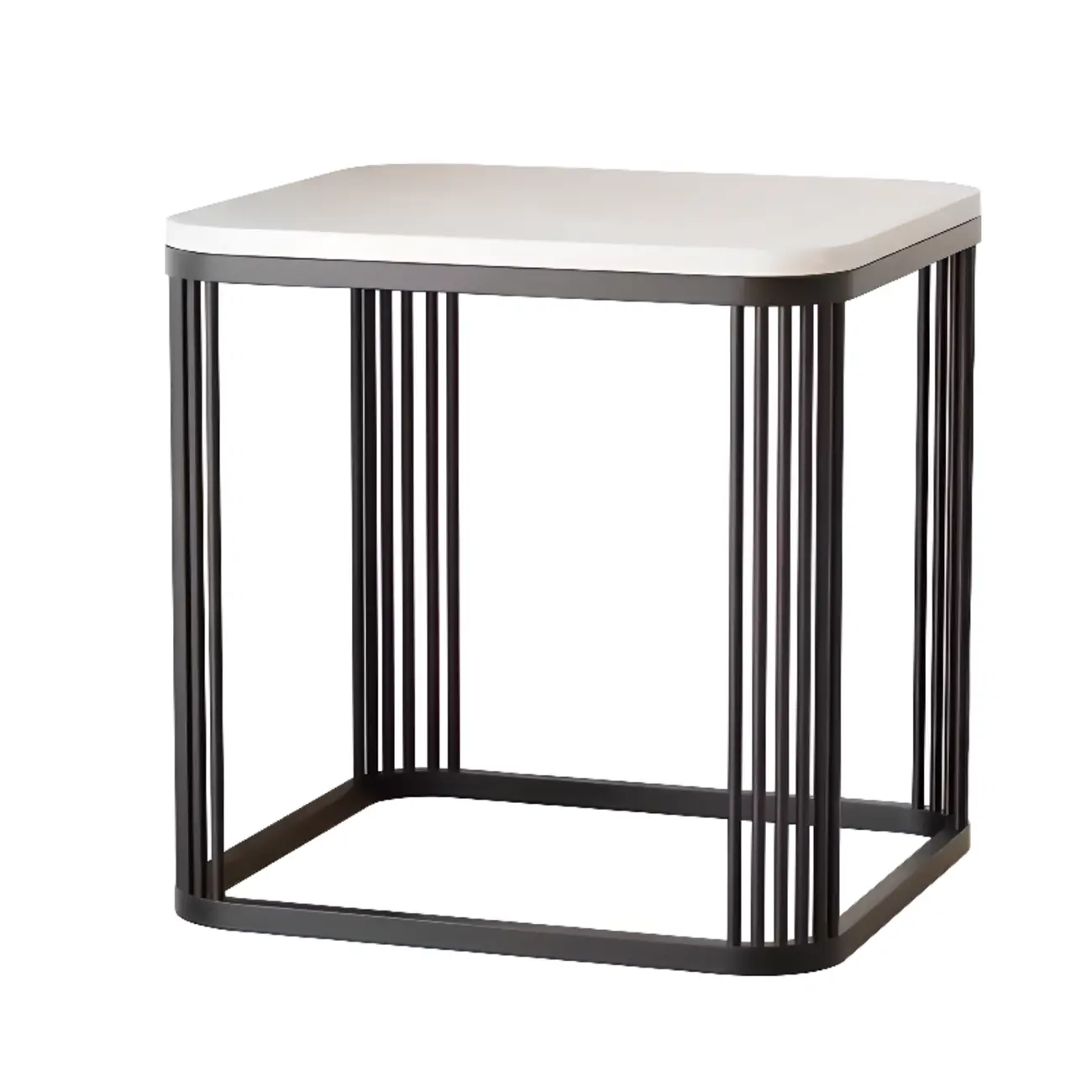 Glam Square Metal & Marble End Table for Living Room Image - 8 | homeyfad