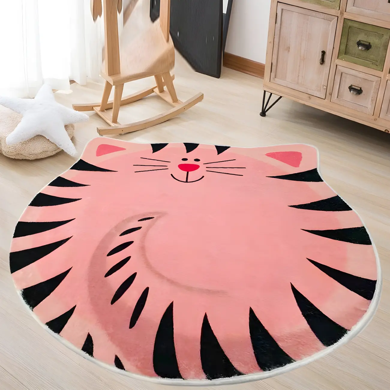 Kids Novelty Polyester Cat Area Rug for Bedroom Playroom Image - 1 | homeyfad