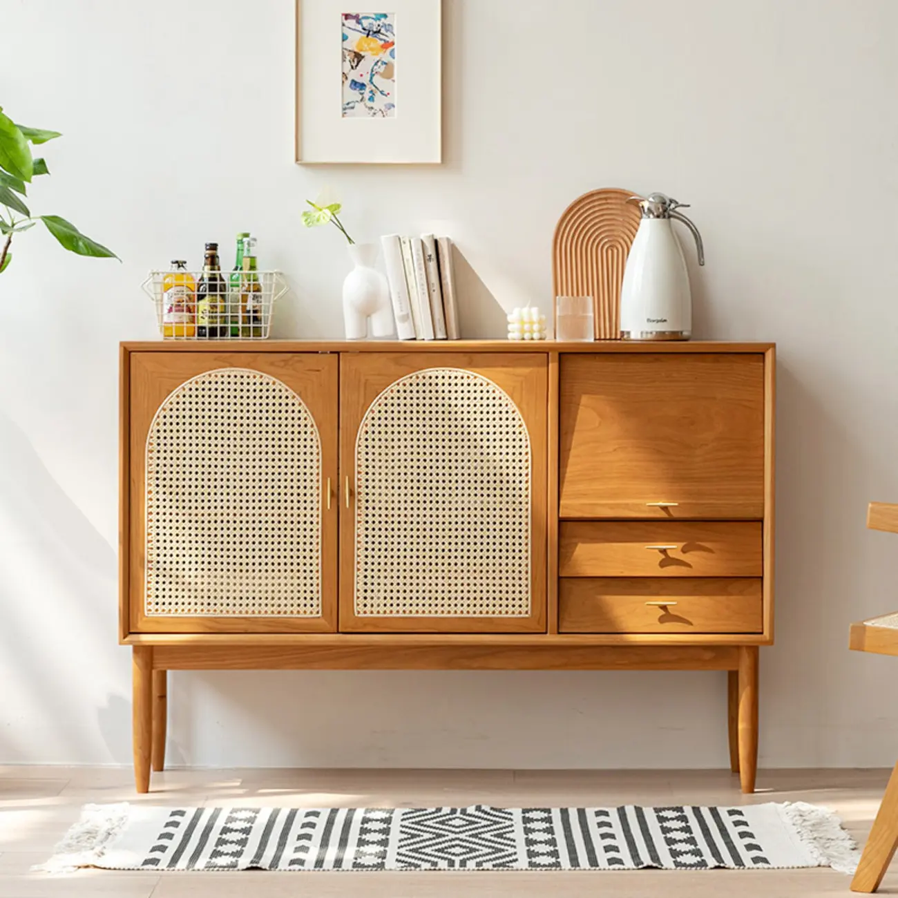 Scandinavian Wooden Sideboard with Storage for Living Room Image - 1 | homeyfad