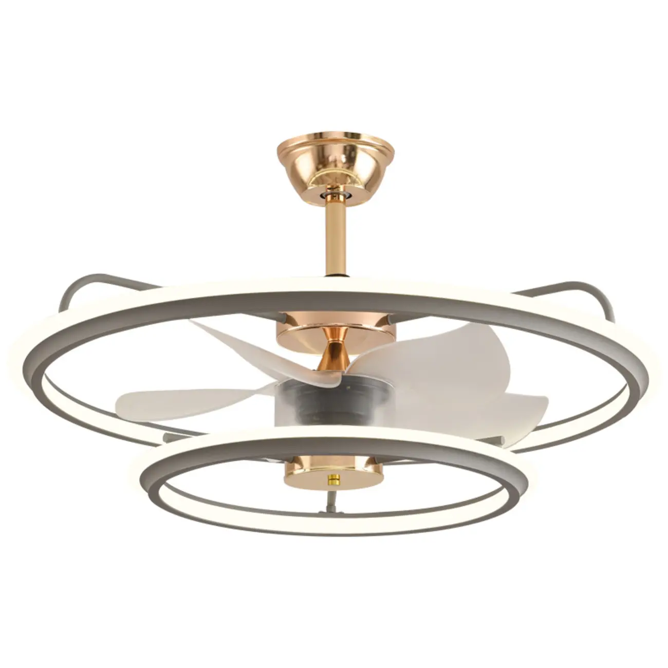 Grey 2-Light 5-Blade Lighted Ceiling Fan with Remote Image - 2 | homeyfad