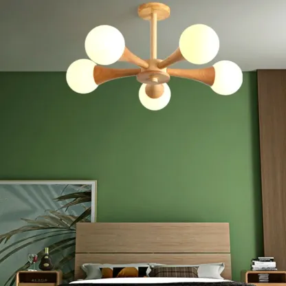 3/3Modern Glass Semi Flush LED Ceiling Light for Living Room Image - 2