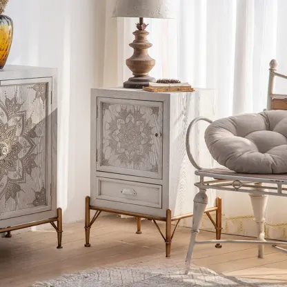 Rustic Freestanding Accent Cabinet for Living Room Decor Image - 5