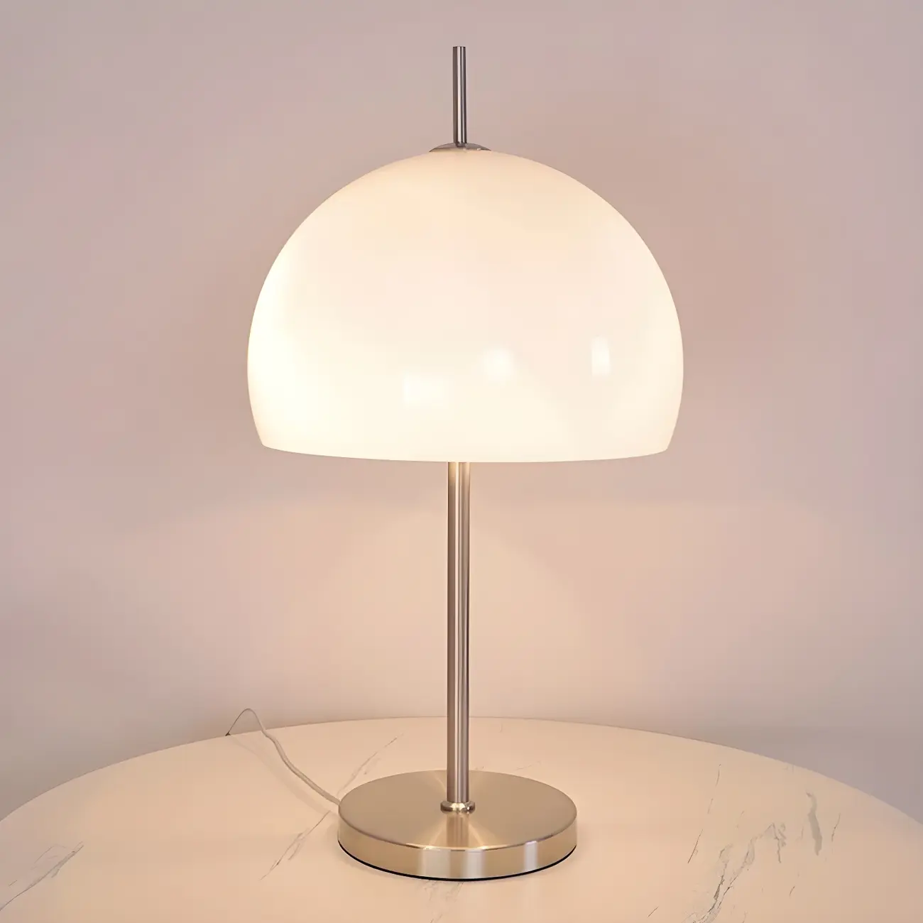 Caramel Gradient Glass Dome Table Lamp Stainless Steel Base Image - 4 | homeyfad