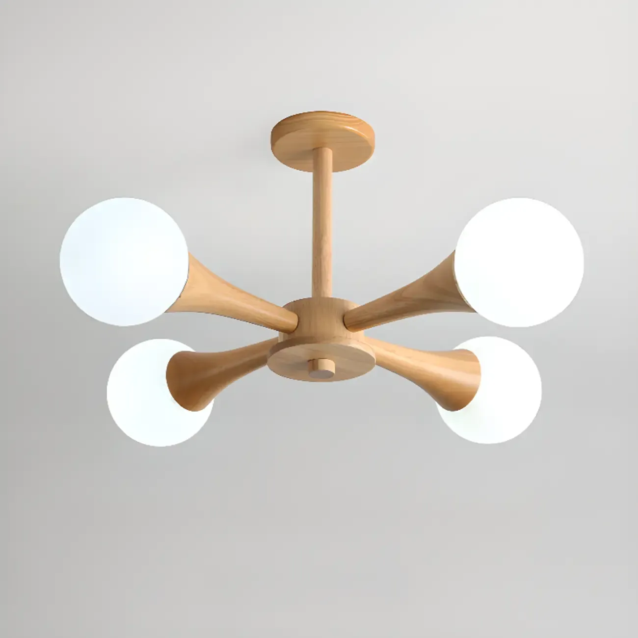 3/3Modern Glass Semi Flush LED Ceiling Light for Living Room Image - 4