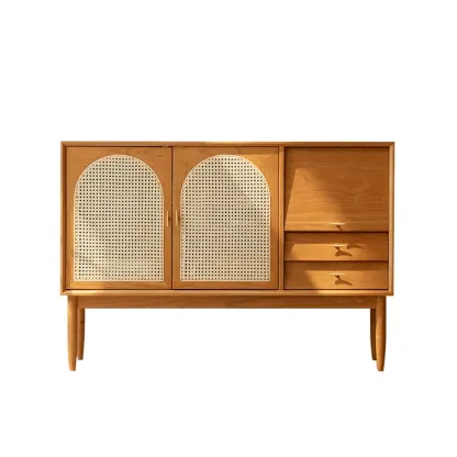 Scandinavian Wooden Sideboard with Storage for Living Room Image - 5