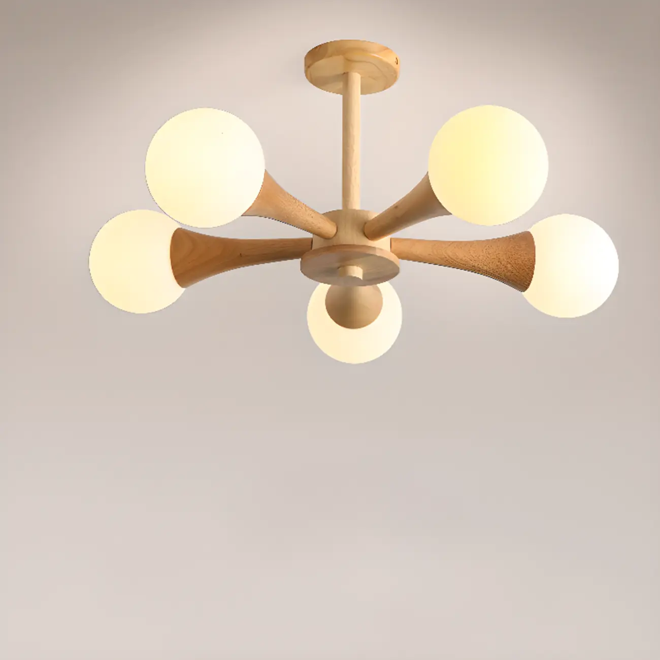 3/3Modern Glass Semi Flush LED Ceiling Light for Living Room Image - 5 | homeyfad