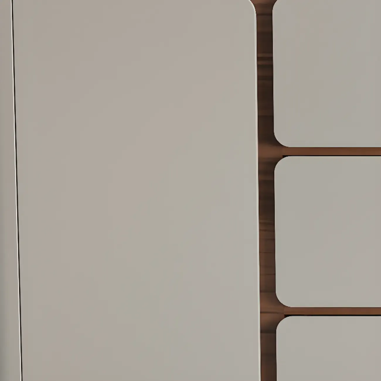 Modern Wooden Sideboard with Mirrored Accents and Storage Image - 7