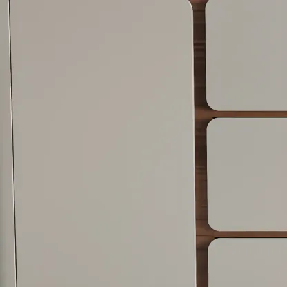 Modern Wooden Sideboard with Mirrored Accents and Storage Image - 7