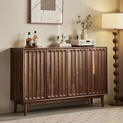 Scandinavian Pine Wood Accent Cabinet in Free-standing Image - 1