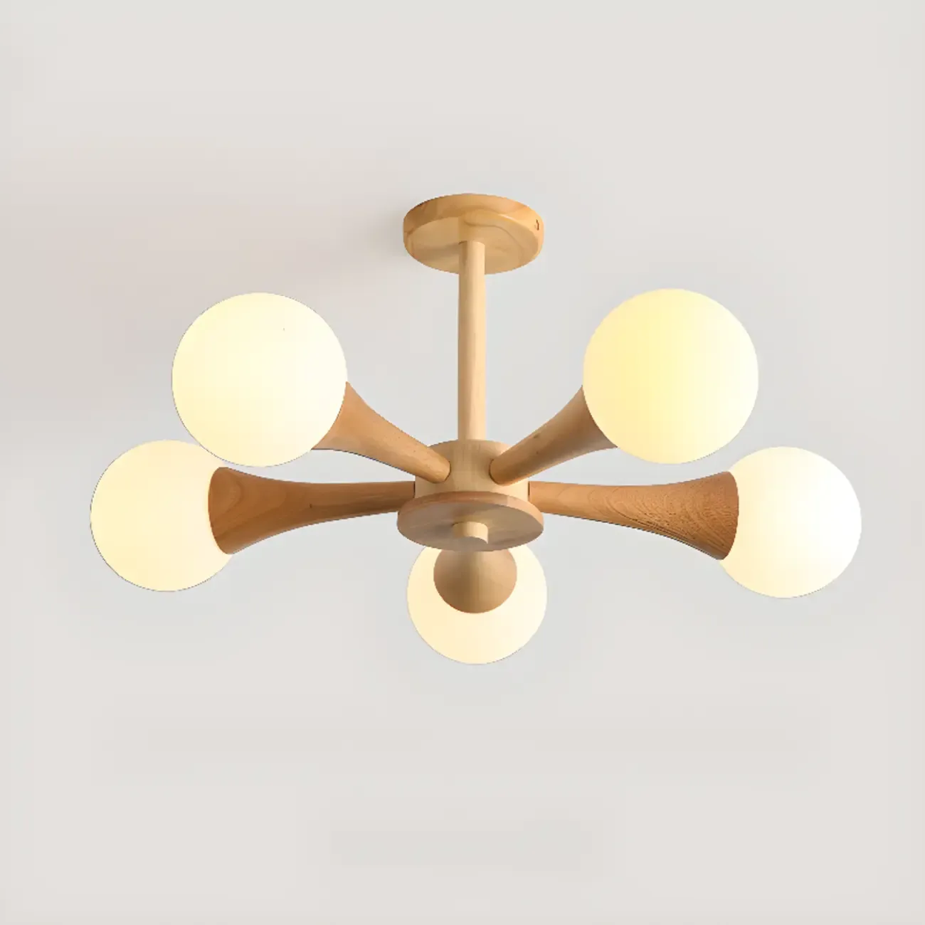 3/3Modern Glass Semi Flush LED Ceiling Light for Living Room Image - 6