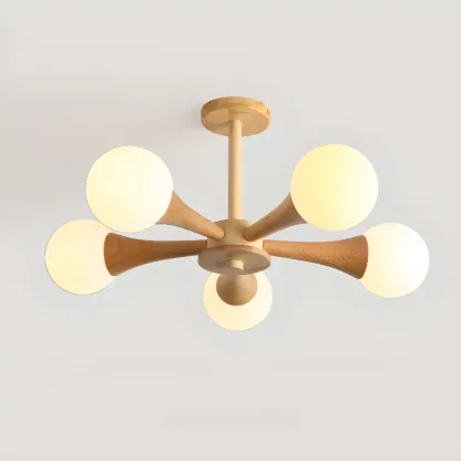 3/3Modern Glass Semi Flush LED Ceiling Light for Living Room Image - 6