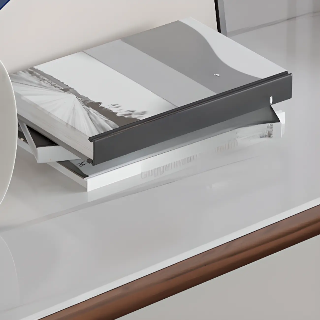 Modern Wooden Sideboard with Mirrored Accents and Storage Image - 8 | homeyfad