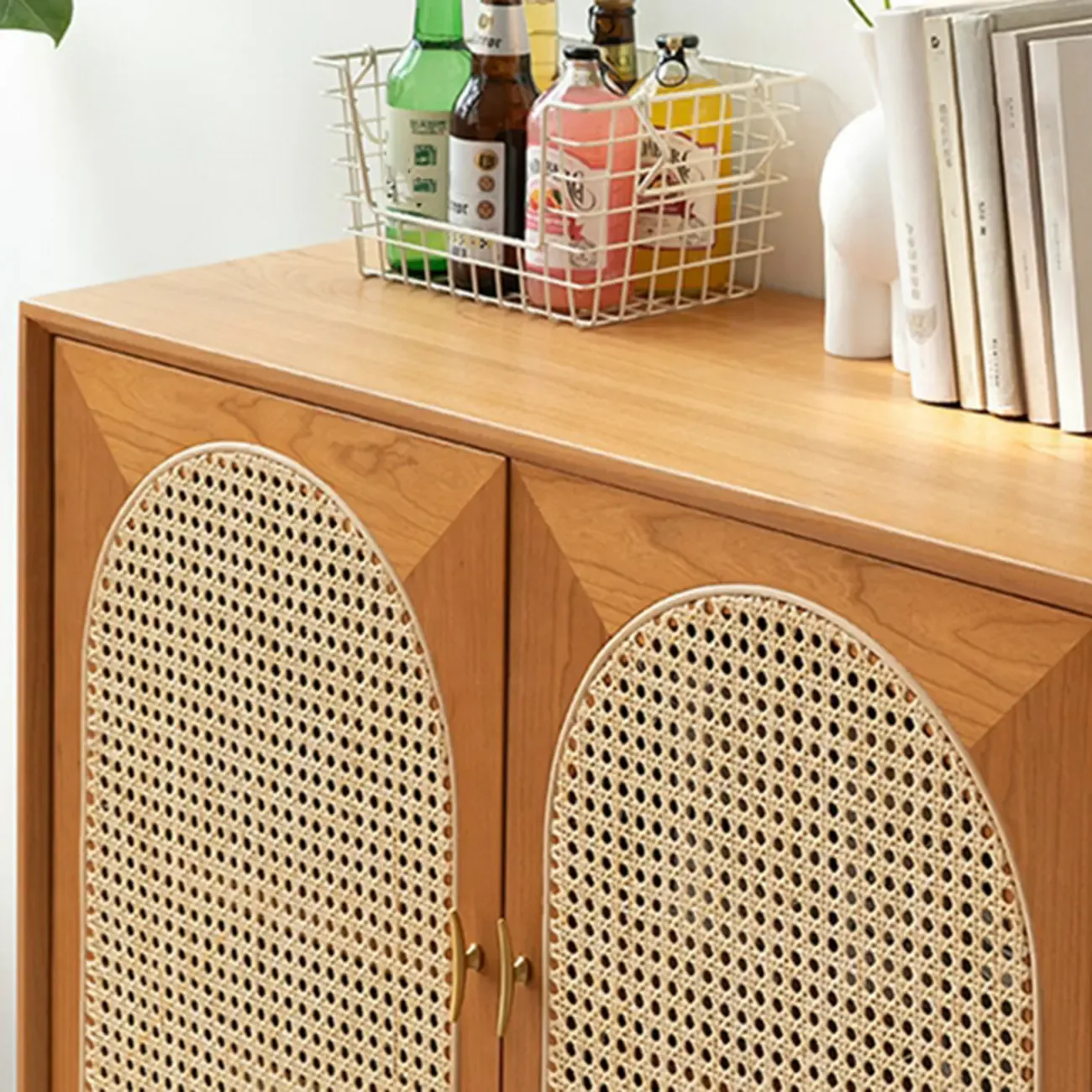 Scandinavian Wooden Sideboard with Storage for Living Room Image - 7