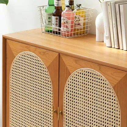 Scandinavian Wooden Sideboard with Storage for Living Room Image - 7