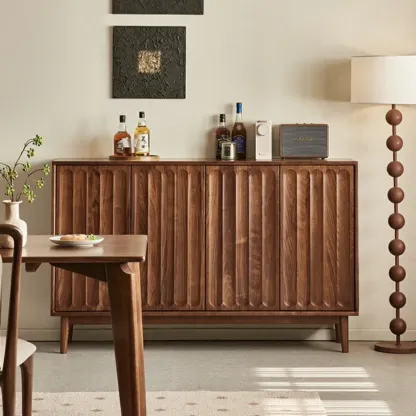 Scandinavian Pine Wood Accent Cabinet in Free-standing Image - 2