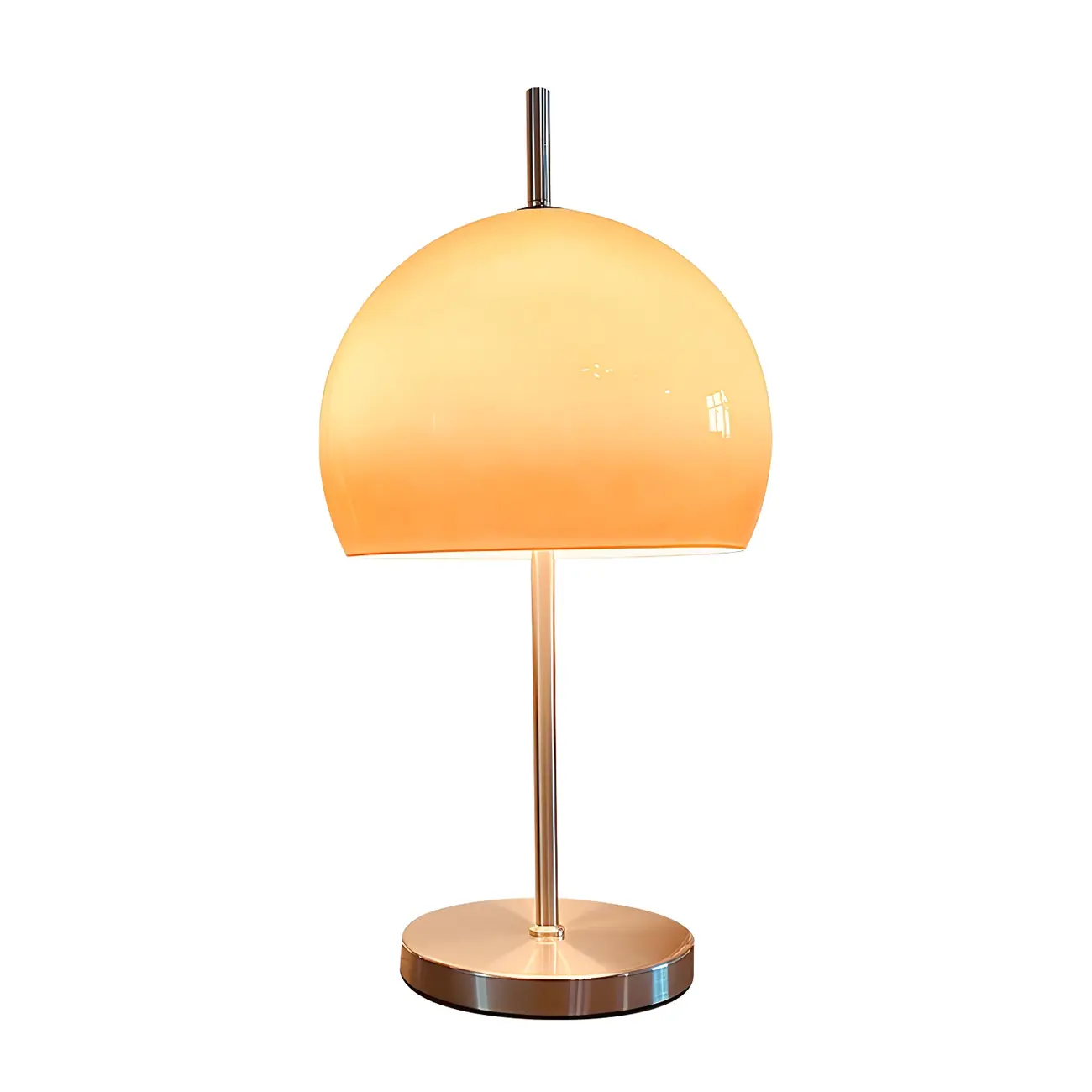 Caramel Gradient Glass Dome Table Lamp Stainless Steel Base Image - 7 | homeyfad