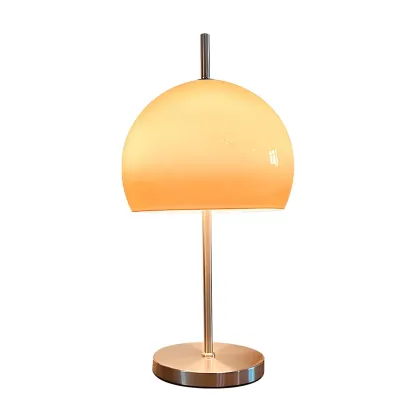 Caramel Gradient Glass Dome Table Lamp Stainless Steel Base Image - 7