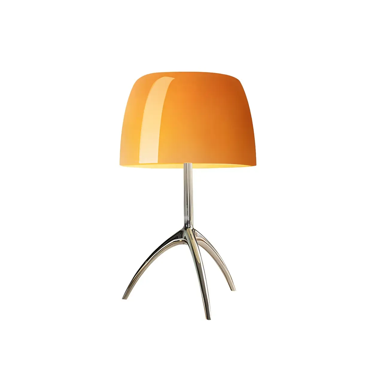 Yellow Glass Shade Metal Tripod Table Lamp for Living Room Image - 8
