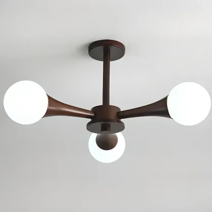 3/3Modern Glass Semi Flush LED Ceiling Light for Living Room Image - 7