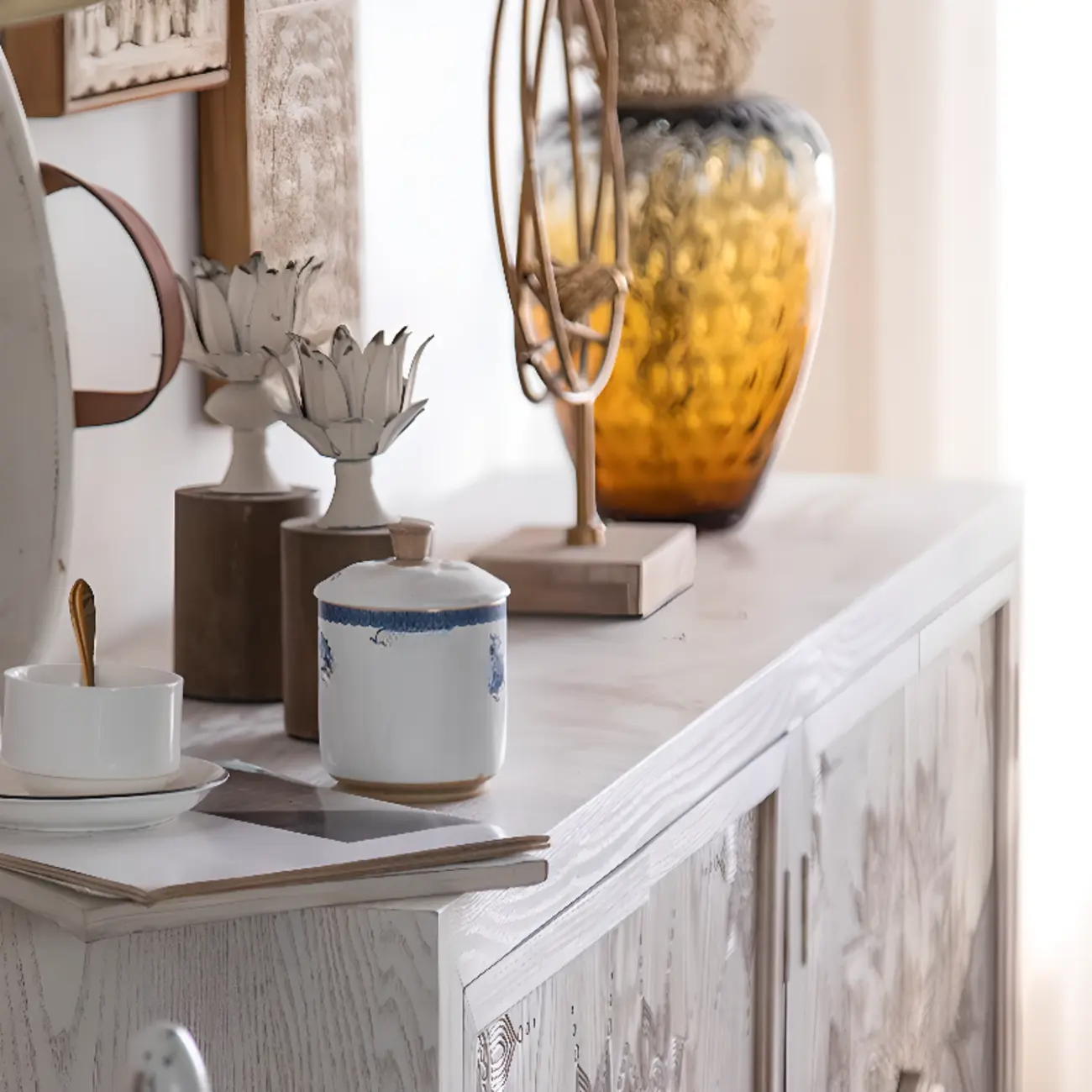 Rustic Freestanding Accent Cabinet for Living Room Decor Image - 8 | homeyfad