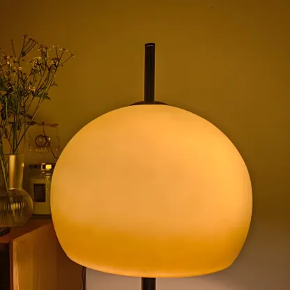 Caramel Gradient Glass Dome Table Lamp Stainless Steel Base Image - 9