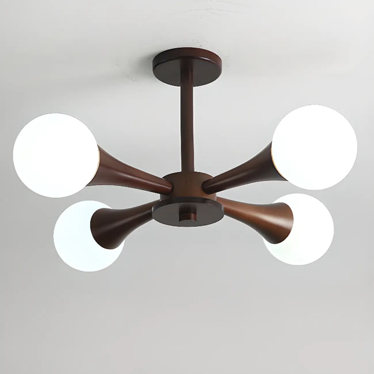 3/3Modern Glass Semi Flush LED Ceiling Light for Living Room Image - 9 | homeyfad