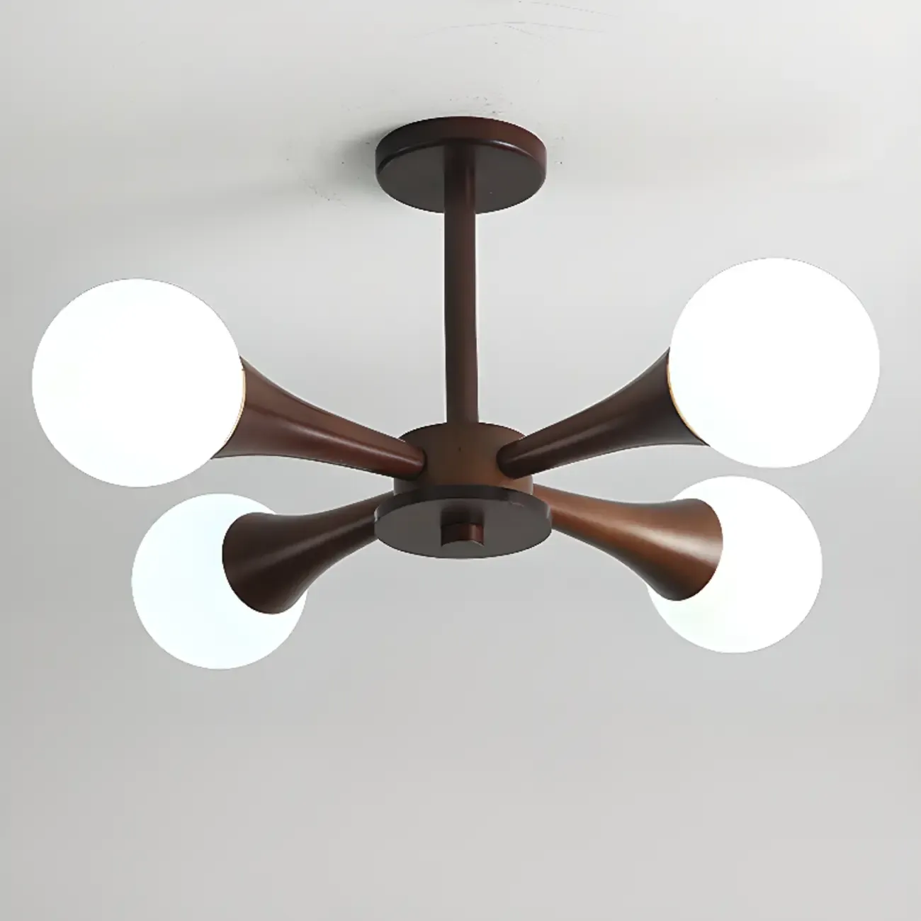 3/3Modern Glass Semi Flush LED Ceiling Light for Living Room Image - 9