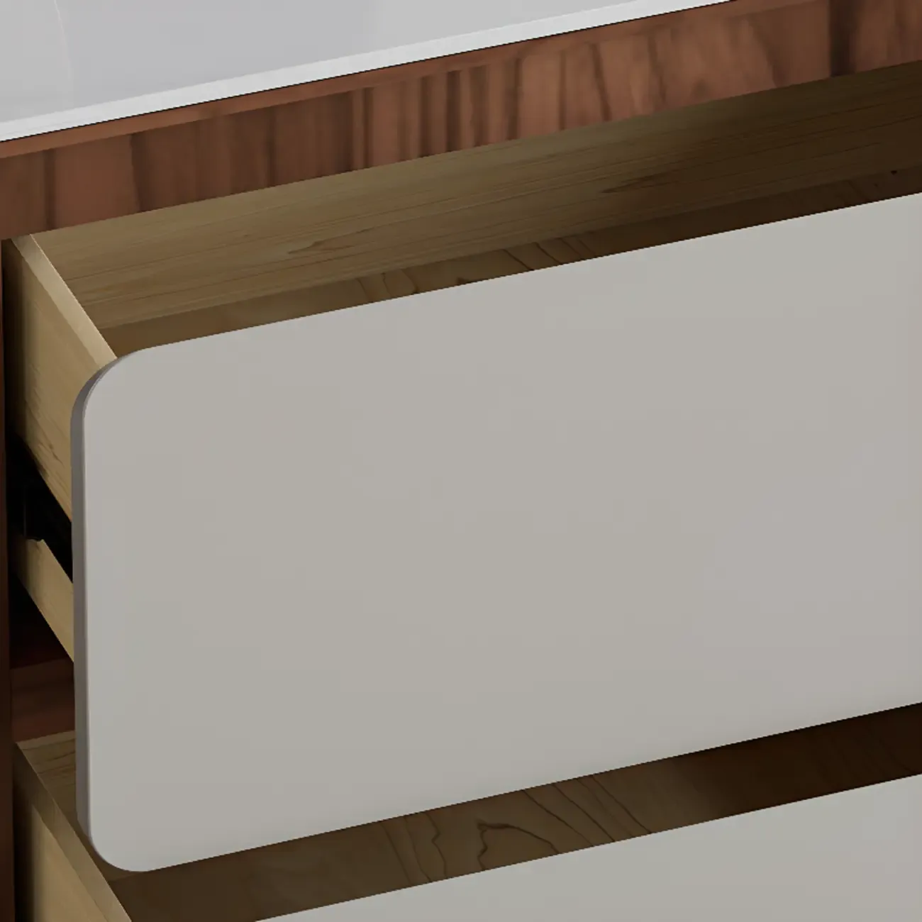 Modern Wooden Sideboard with Mirrored Accents and Storage Image - 12