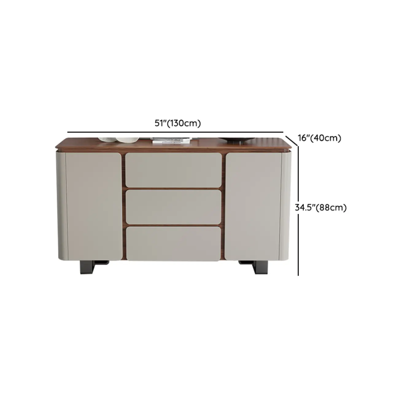 Modern Wooden Sideboard with Mirrored Accents and Storage #size | homeyfad