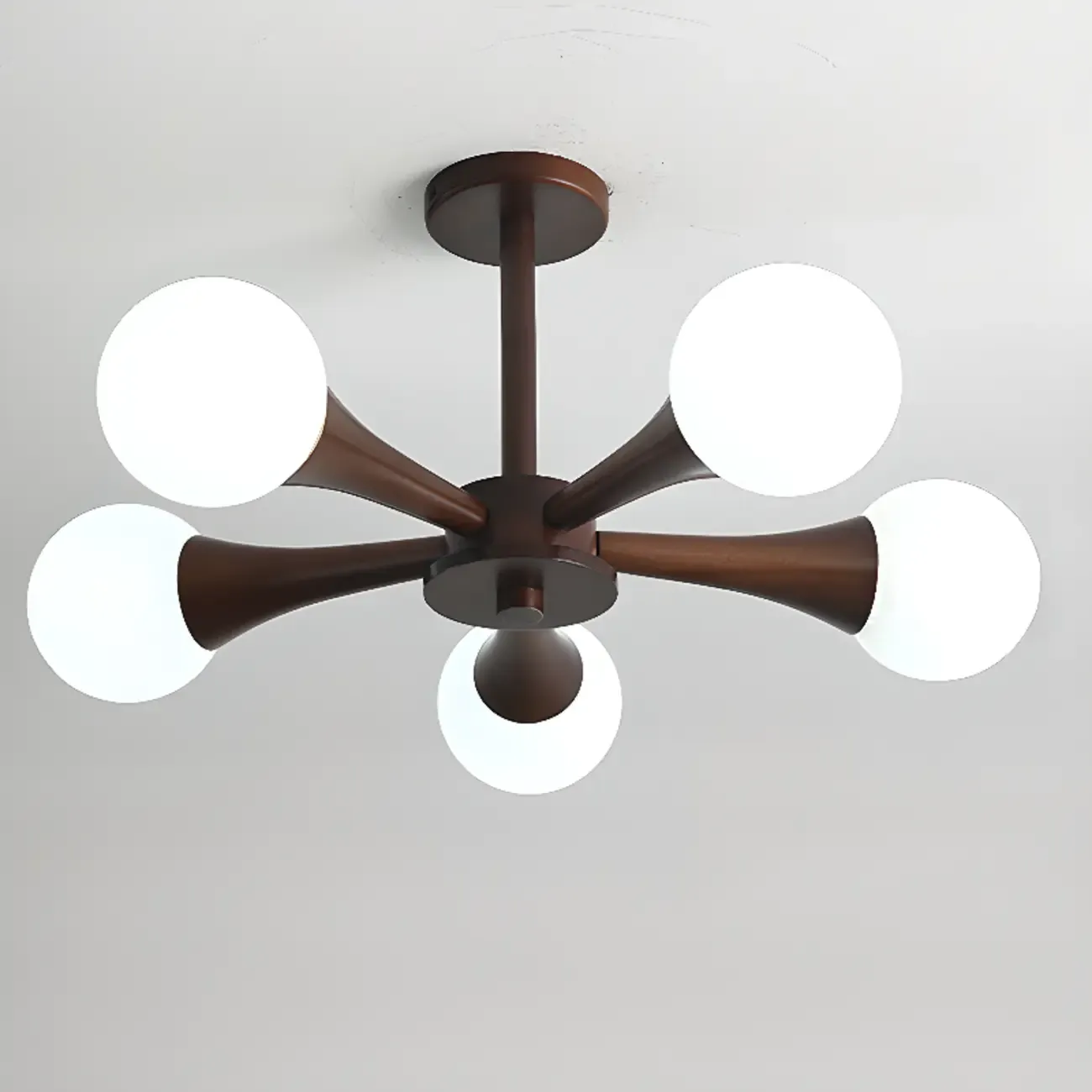 3/3Modern Glass Semi Flush LED Ceiling Light for Living Room Image - 11