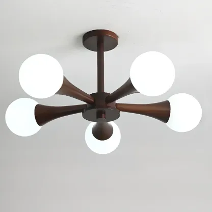 3/3Modern Glass Semi Flush LED Ceiling Light for Living Room Image - 11