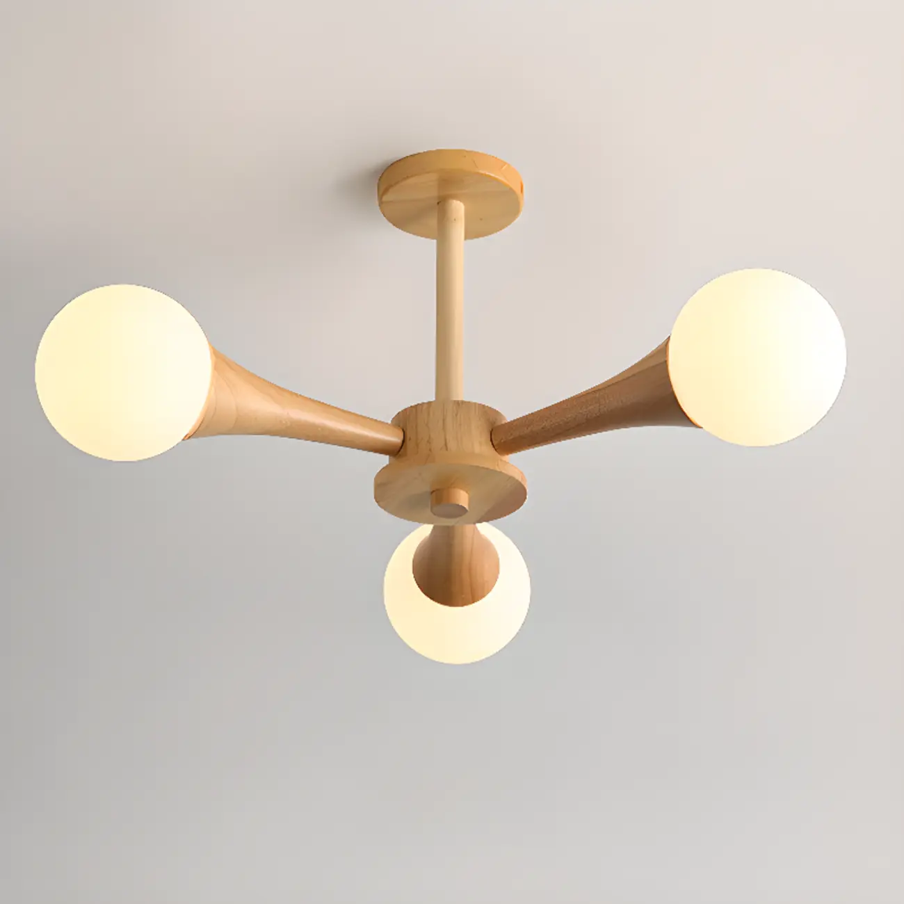 3/3Modern Glass Semi Flush LED Ceiling Light for Living Room Image - 12 | homeyfad