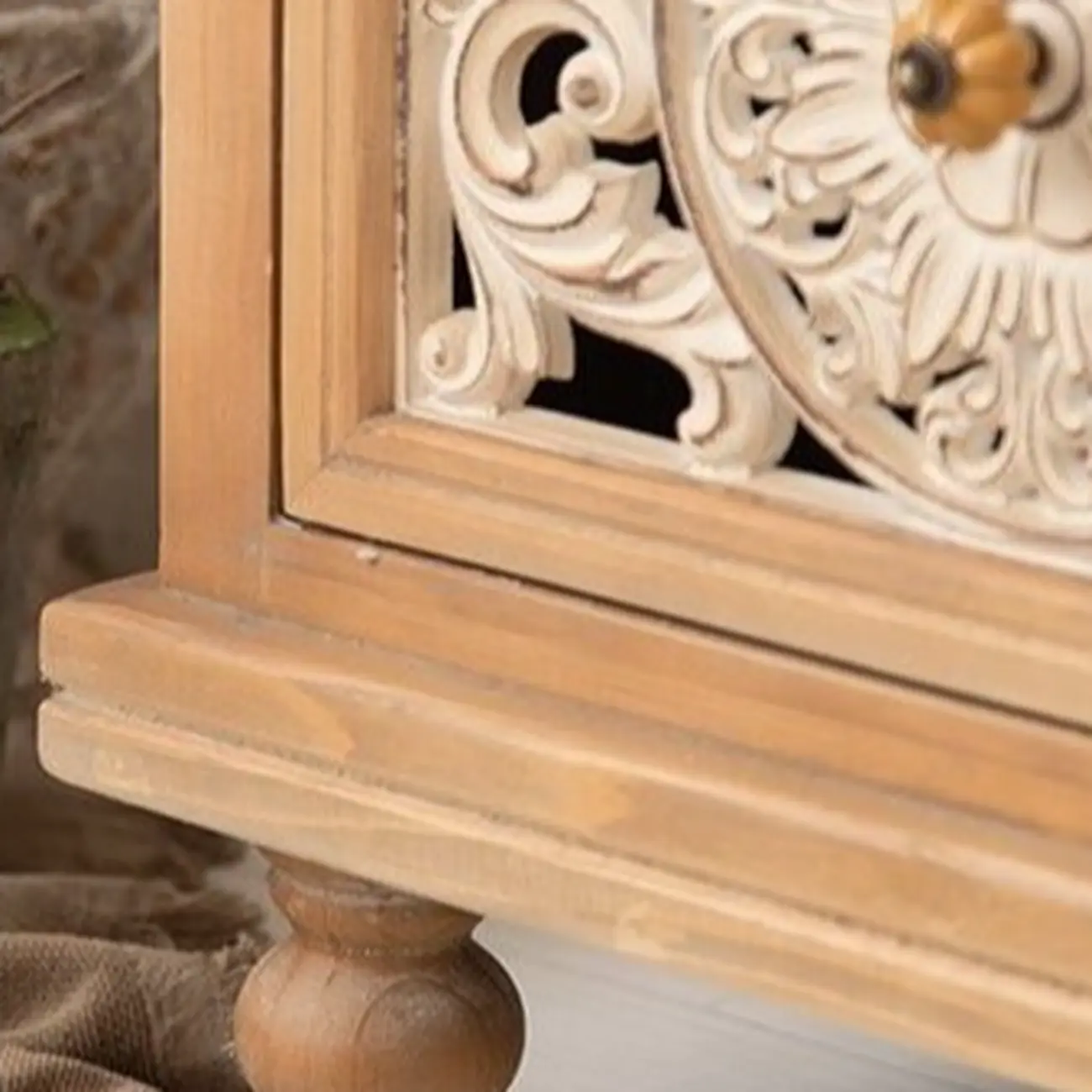 French Country Cabinet for Living Room with carved Doors Image - 14 | homeyfad