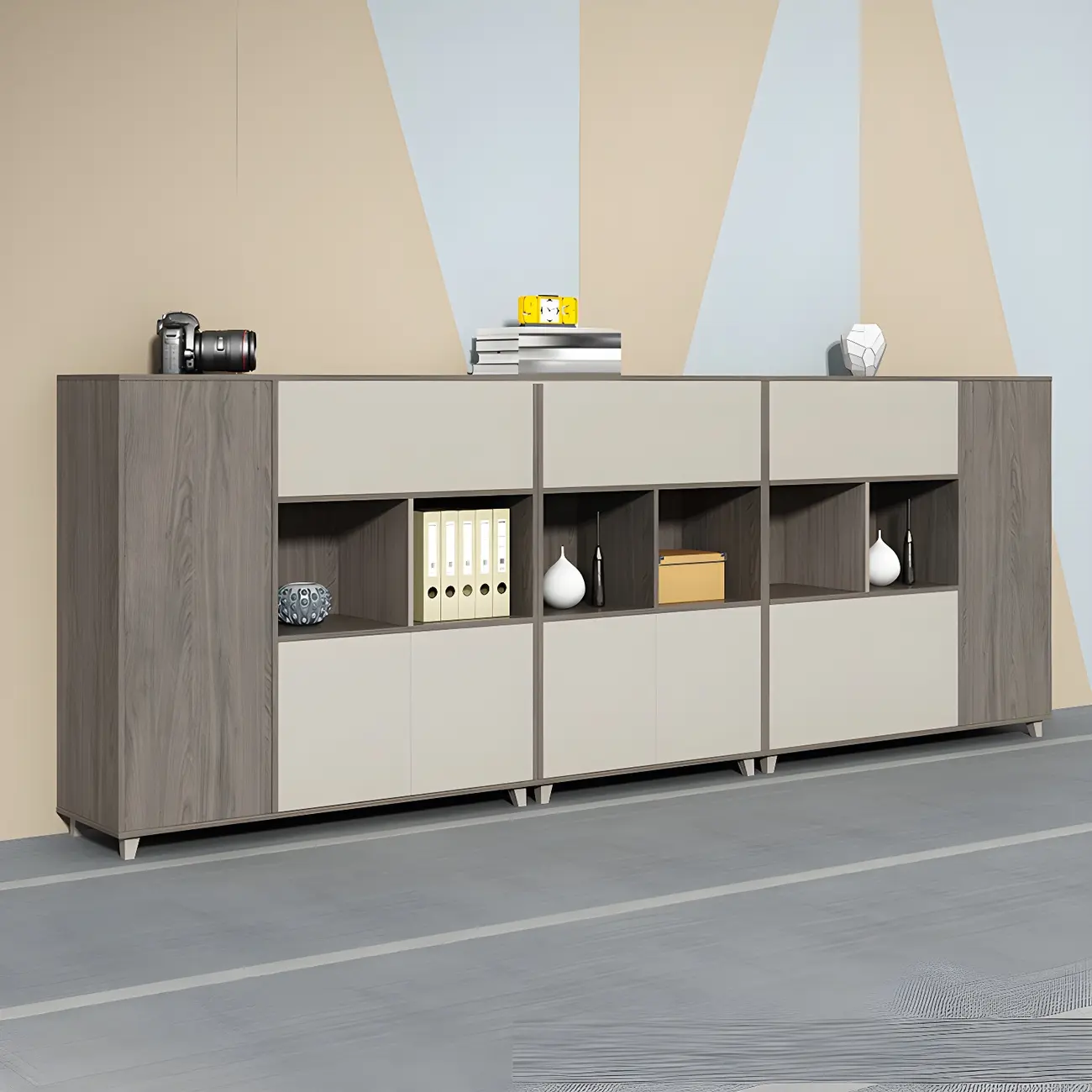 Durable Medium Wood Filing Cabinet with Shelves for Office Use Image - 4 | homeyfad